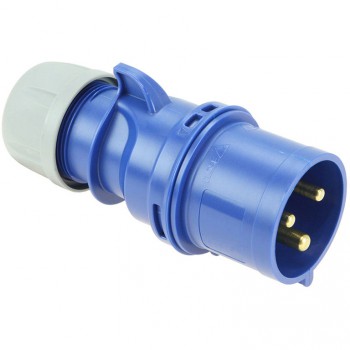 Clavija industrial 2p+t 32a 230v azul ip44