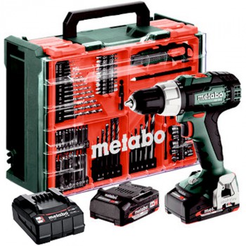 Pack taladro atornillador de percusión de batería de 18 voltios metabo mod. sb 18 l set (614053710)