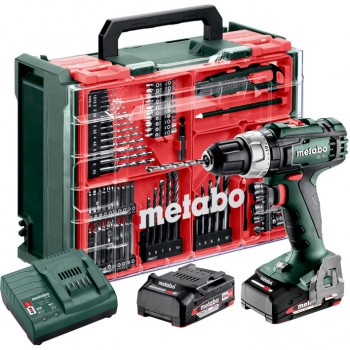 Pack taladro atornillador de percusión de batería de 18 voltios metabo mod. sb 18 l set