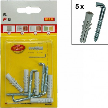 Blister de tacos de nylon con alcayatas