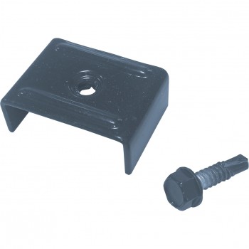 Soporte u oxiron negro 60x60 con tornillo autotaladrante