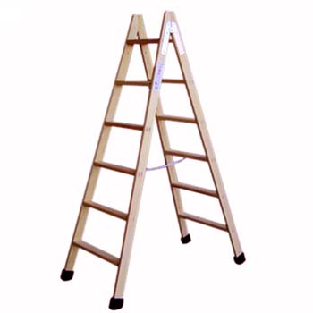 Escalera de madera de tijera