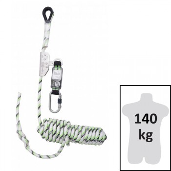 Anticaída deslizante en cuerda trenzada longitud 10 m con absorbedor de energía mod. niro ref. fa2010210