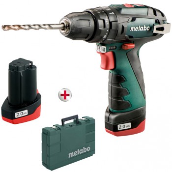 Taladradora de percusión de batería de 10,8 voltios metabo mod. powermaxx sb basic