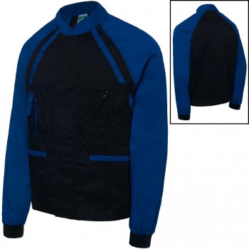 Cazadora bicolor confort fit mod. 1158 negro/azul
