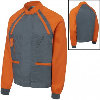 Cazadora bicolor confort fit mod. 1158 naranja/gris