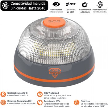Baliza de emergencia v16 conectada y geolocalizada