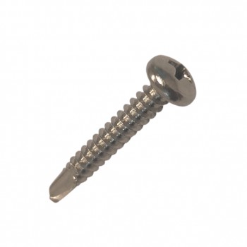 Tornillo din-7504 n con punta de broca, cabeza alomada, mortaja philips, acero inoxidable a2