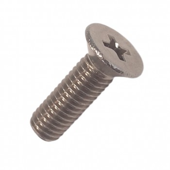 Tornillo din-965 de cabeza avellanada con hueco cruciforme, de acero inoxidable a2 y rosca métrica.
